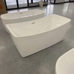 Freestanding bathtub 65” fiberglass acrylic 