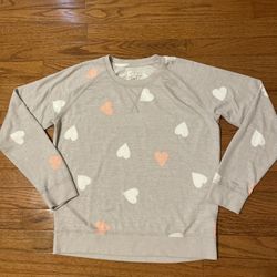 Womens Lucky Brand Sweater With Hearts Size M