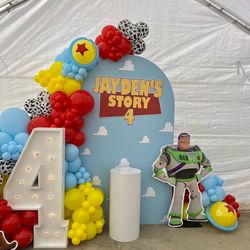 Balloon garland , backdrops, party decorations