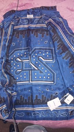 Off white blue bandana bowling shirt