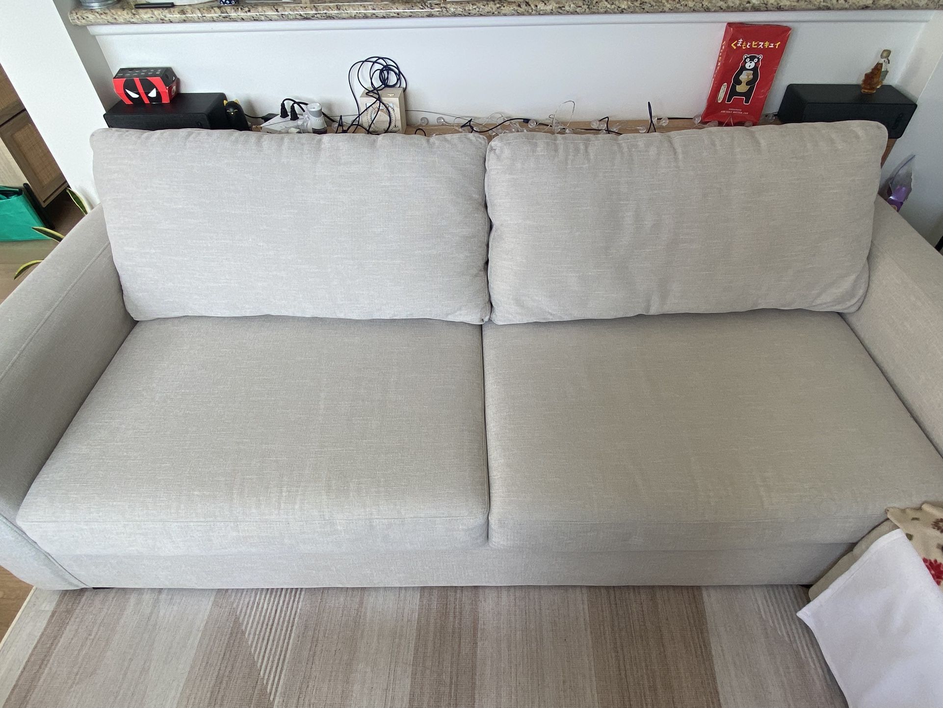 OBO Araceli II Sand Beige Memory Foam Sleeper Sofa Pull Out Bed Couch