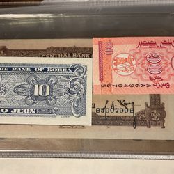 Collection Of Vintage Paper Money Currencies 