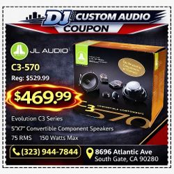 JL Audio Evolution C3 Series Car Speakers 5x7" Convertible Component Speaker System 150 Watts C3-570 🚨 Payment Options Available 🚨 No Credit Needed 
