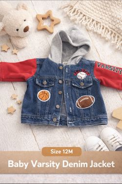 Varsity Jean Jacket 12 Months