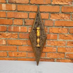 Burwood Vintage Diamond 'Rook' Chesspiece MCM Wall Hanging Made In The USA