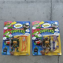 1991 Teenage Mutant Ninja Turtles 🐢 TMNT Talkin Michelangelo TMNT Teenage Mutant Ninja Turtles Talkin Donatello 1991 Playmates NRFP MOSC Nice