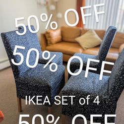 Fabric Blue Chairs From IKEA