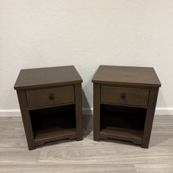 Pair of Wooden Nightstands