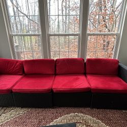 7 Piece Rattan Sectional Seating with Cushions