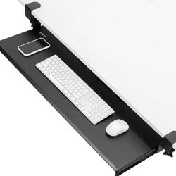 VIVO Extra Long Clamp-on Computer Keyboard and Mouse Under Desk Slider Tray, 34 x 11 inch
