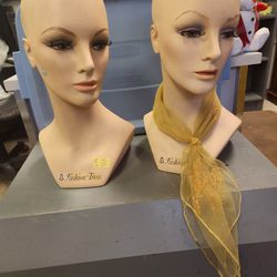 Set Of 2 Fashion Tress Mannequin Wig Heads
