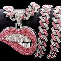 Pink/White Gold Chain & Pendant