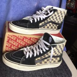 Vans SK8-hi Blur Checkered Sneakers Size Men 10