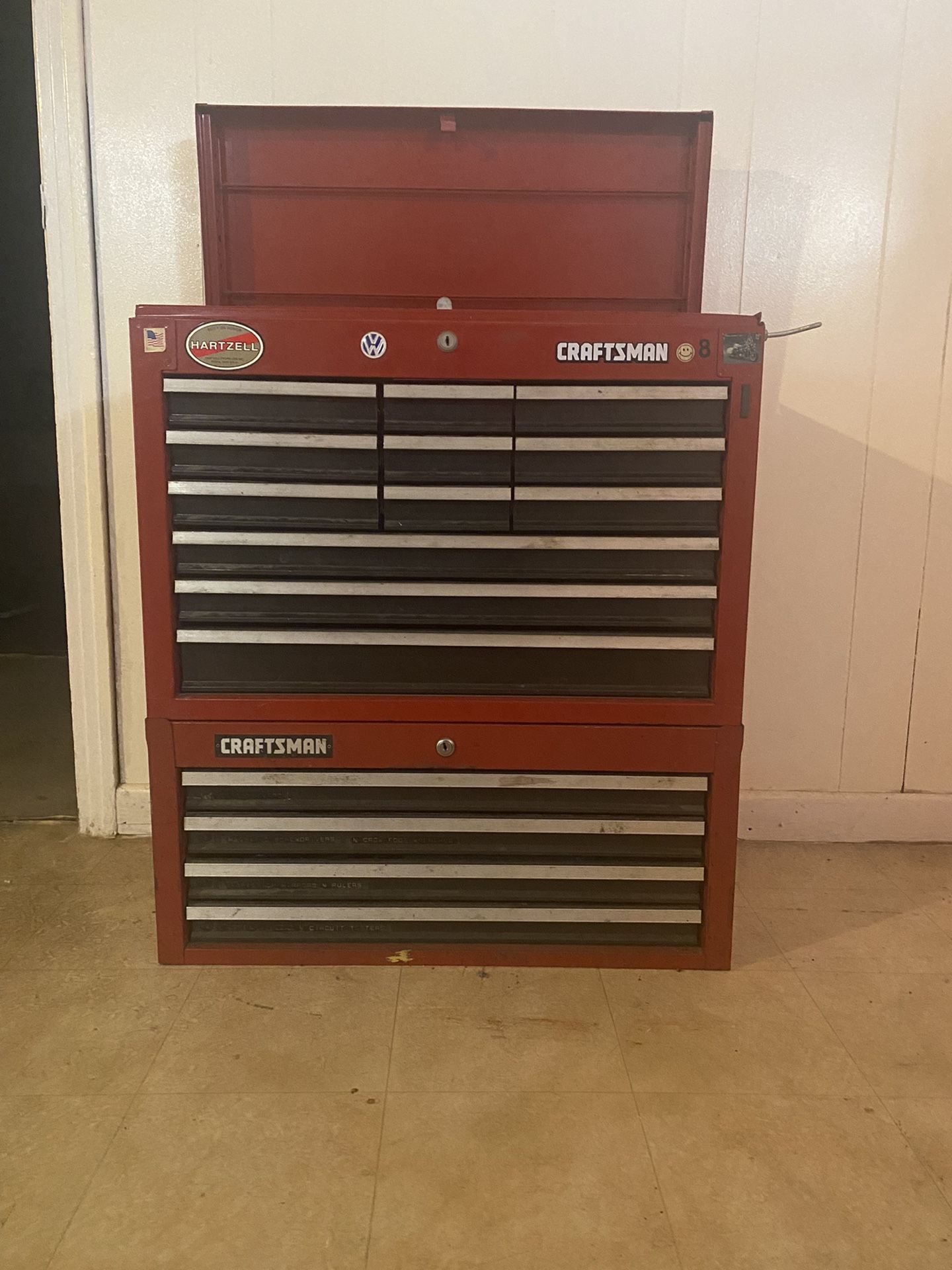 Craftsman toolbox with some snap on tools