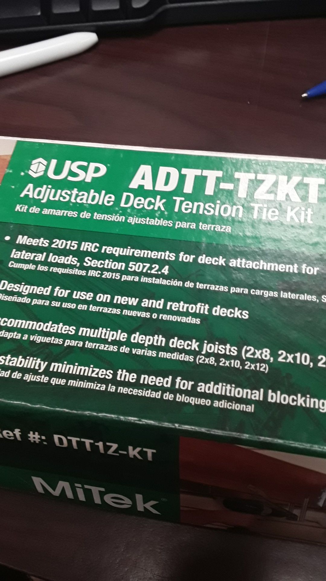 Adjustable Deck Tension Tie Kit