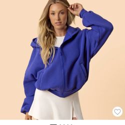 Super Comfy Oversized Hoodie (S). Royal blue color. 