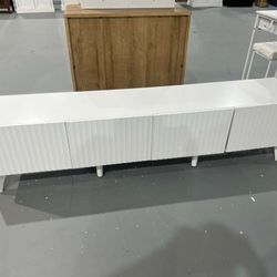 M- New (Minor damage)70.9” TV Stand for TVs up to 70,TV Console with Two Storage Compartments, Modern Entertainment Center with 6 Supporting Legs and 