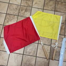 Vintage Wooden Flags (Red And Yellow)