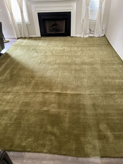 New Green Wool HandWoven Area Rug