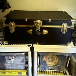 Trunk 30inch Vintage Concourse Travel Steamer Luggage Black Trunk Chest footlocker