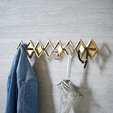 Gold Brass Wall Hook Coat Rack - West Elm