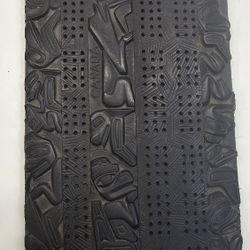 Cribbage Board Canada Pearlite Haida Totem Black First Nation Art Heavy 12"