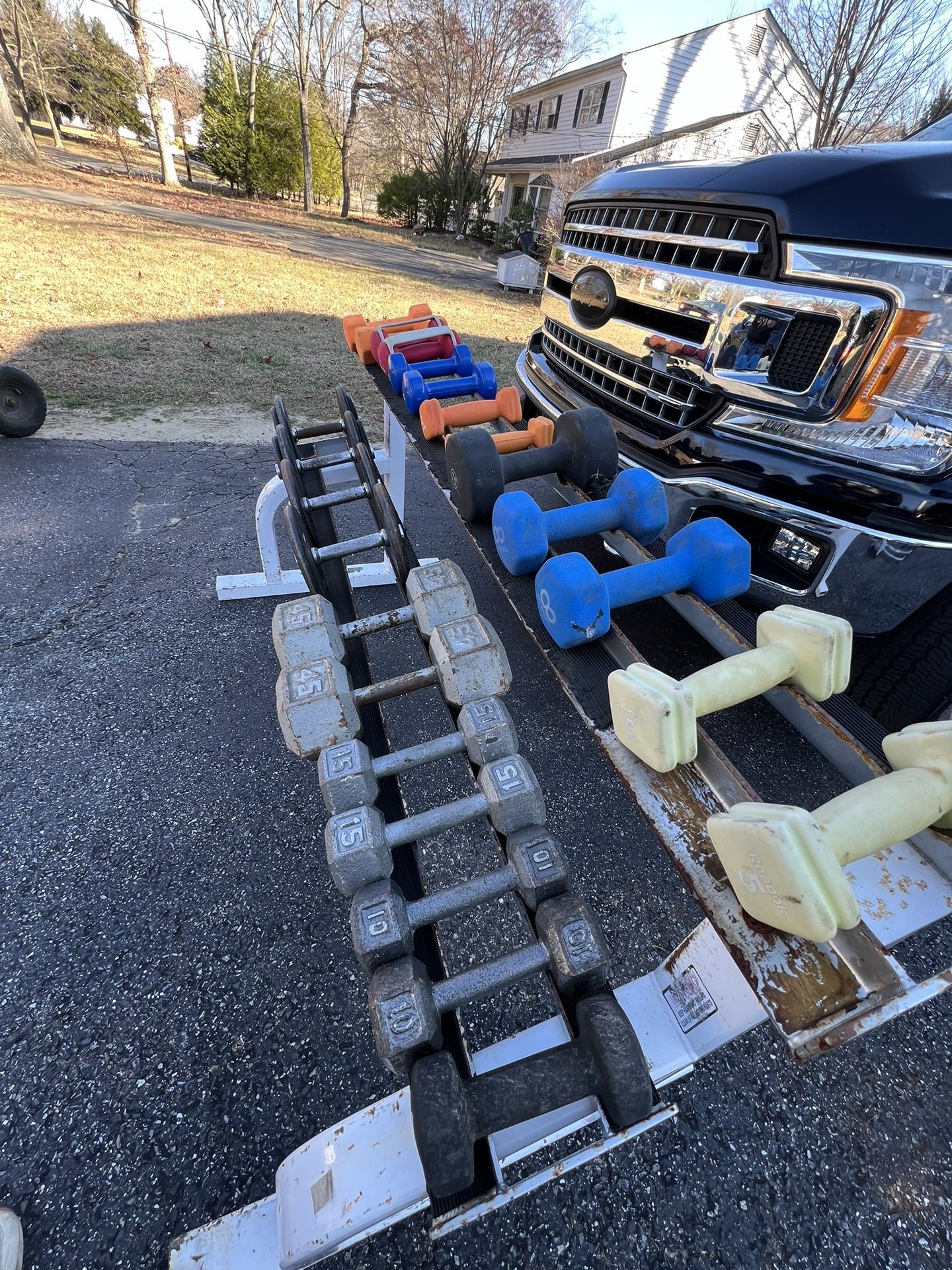 Dumbbells weights and rack