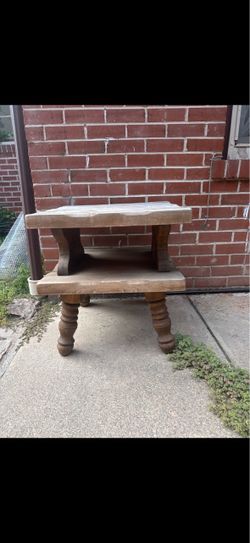 Rustic Wooden Two-Tier Step Stool