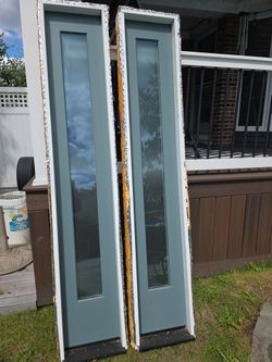 Modern, Secure, Frosted - Pella Door Side Lights - Insulated. Two Pieces...Left And Right 15 3/4 X 80 1/2