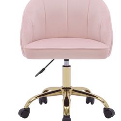 Pink velvet office chair