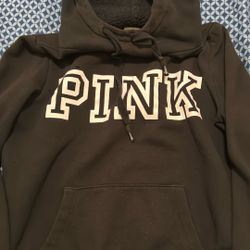 Victoria’s Secret PINK Black Sherpa-Lined Hoodie 
