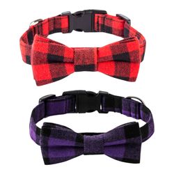Bow Tie 2 Pack Dog Collar Small Medium Large Dogs Puppy