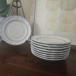 Vintage Floral Expressions Stoneware – 9 Small Plates (6”) Mexico