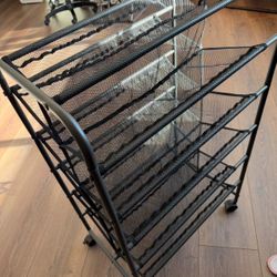 Black Metal Mesh Shoe/Storage Rack