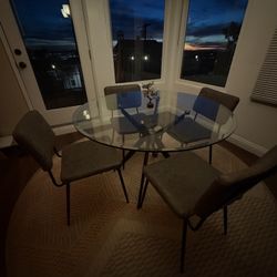 Glass Table and 4 Chairs