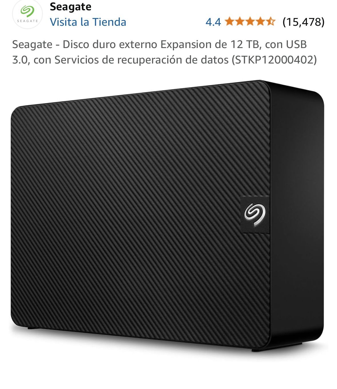 Disco Externo 12 Tb Nuevo En Su Caja