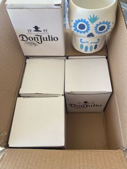 Don Julio ceramic sugar skull cups / glasses