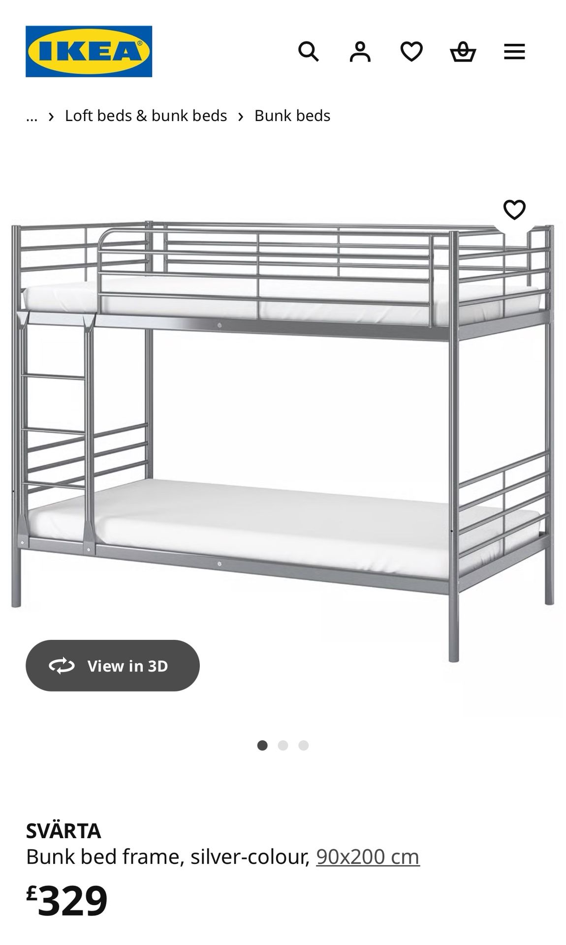 Bunk Bed Ikea Svarte .. Like New With 2 Mattresses