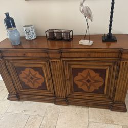 Ethan Allen Lombard Marquetry sideboard in a warm medium finish.
