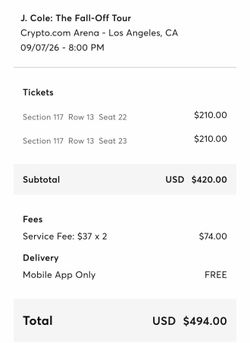 Jcole Tickets