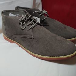 BRAND NEW, ALBERTO FELLINI HIGH RISE GREY SUEDE SHOES MEN'S SIZE 12