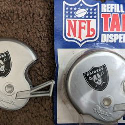 NFL Team (1) Las Vegas Raiders Football Team Helmet Tape Dispenser Refillable. Including Scotch Tape
