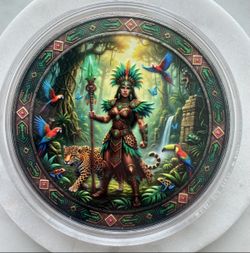 Brand New 5 oz Copper Round - Aztec Warrior Design, in Coin Capsule