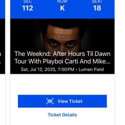 The Weeknd Tickets Seattle Show 2 Tickets