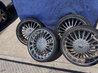 22 Inch Rims With New Tires One Bent Rim