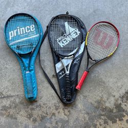 3 Tennis Rackets 