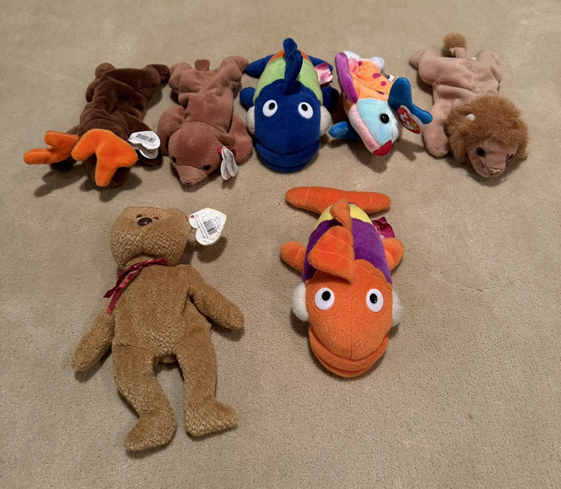 Lot of 7 TY Beanie Babies / Plush