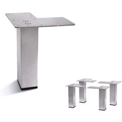 Set of 4 Stainless Steel Straight Metal Sofa Legs – Square Tube Design, Durable Furniture Legs - See Notes