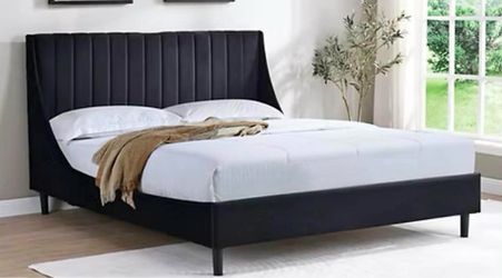 New Modern Black Queen bed with mattress $299