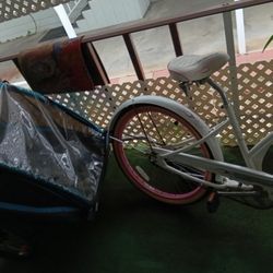 Bike Beach Cruiser And Bike Trailer 